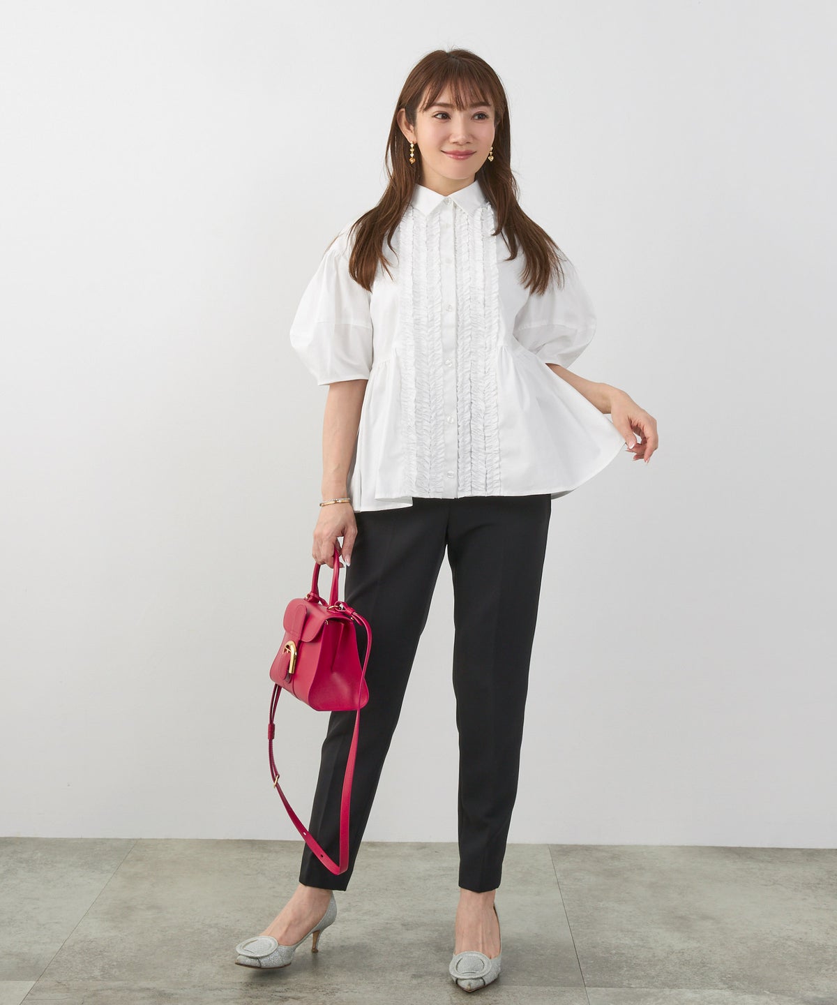 新色追加 手洗い可 体型カバー オフィス おしゃれ フェミニン 上品 大人可愛い きれいめ 春 夏 ジョイントスペース