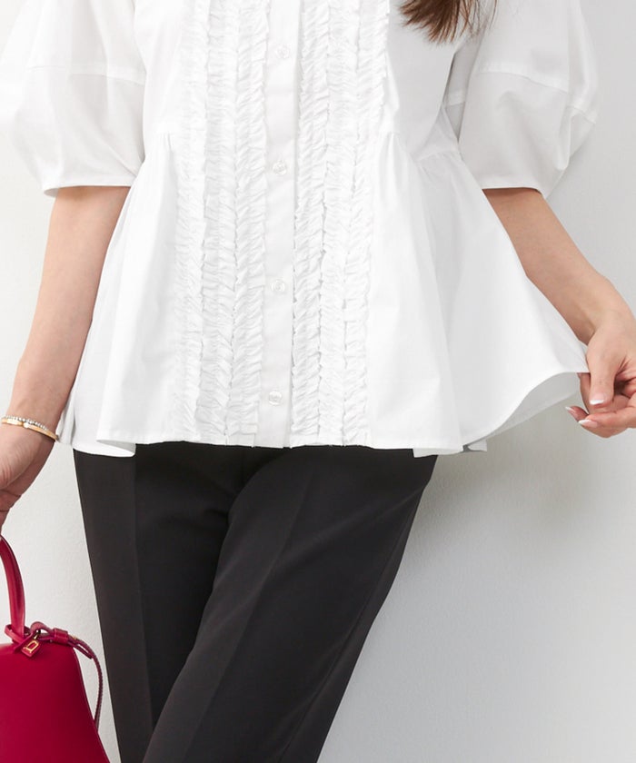 新色追加 手洗い可 体型カバー オフィス おしゃれ フェミニン 上品 大人可愛い きれいめ 春 夏 ジョイントスペース