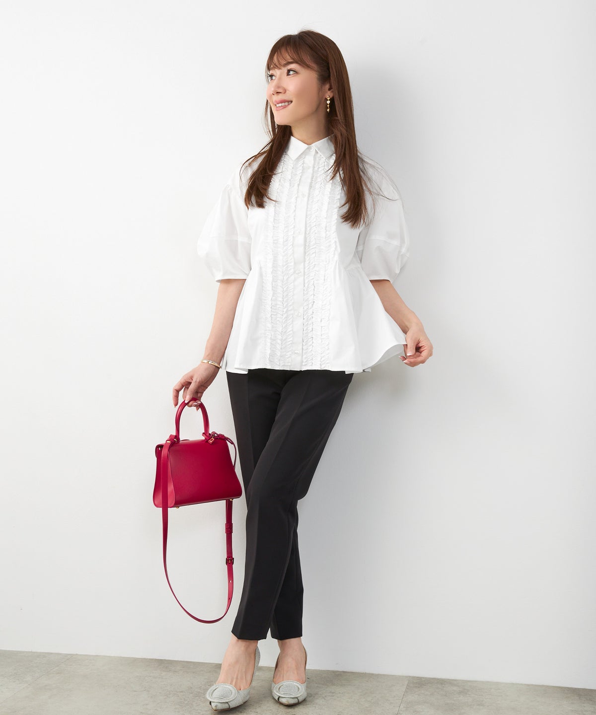 新色追加 手洗い可 体型カバー オフィス おしゃれ フェミニン 上品 大人可愛い きれいめ 春 夏 ジョイントスペース