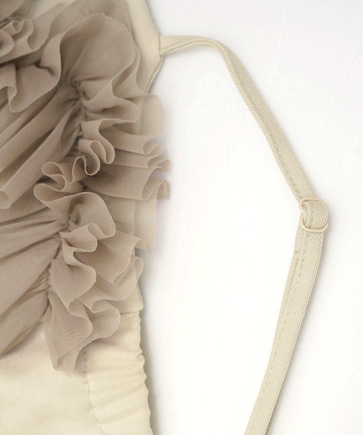 レディース/セレクト/サロペ/オールインワン/サロペット/オーバーオール/フリル/チュール/ロング丈/フレアパンツ/ワイドパンツ/ポケット/ゴム/ゆったり/ゆとり/楽ちん/アイボリー/ベージュ/グレージュ/ライトグレージュ/カジュアル/上品/大人/シーズンレス/オールシーズン