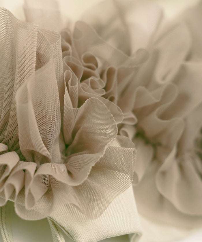 レディース/セレクト/サロペ/オールインワン/サロペット/オーバーオール/フリル/チュール/ロング丈/フレアパンツ/ワイドパンツ/ポケット/ゴム/ゆったり/ゆとり/楽ちん/アイボリー/ベージュ/グレージュ/ライトグレージュ/カジュアル/上品/大人/シーズンレス/オールシーズン