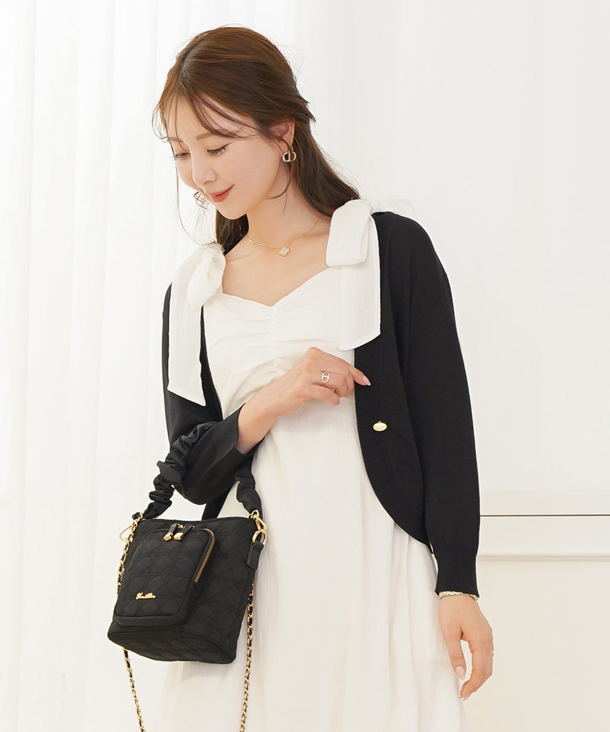 レディース/セレクト/カーディガン/羽織/ボレロ/ニット/薄手/軽羽織/長袖/冷房対策/日焼け対策/日除け/ホワイト/ピンク/ライトグレー/上品/シンプル