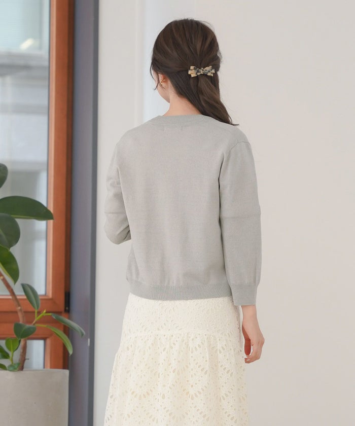 レディース/セレクト/カーディガン/羽織/ボレロ/ニット/薄手/軽羽織/長袖/冷房対策/日焼け対策/日除け/ホワイト/ピンク/ライトグレー/上品/シンプル