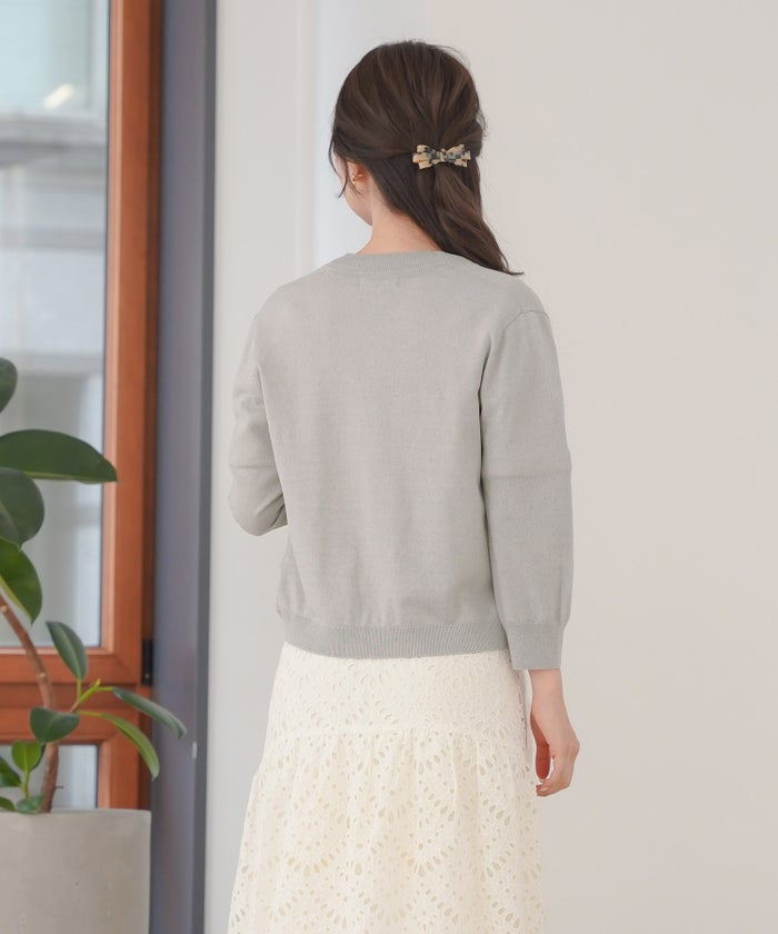 レディース/セレクト/カーディガン/羽織/ボレロ/ニット/薄手/軽羽織/長袖/冷房対策/日焼け対策/日除け/ホワイト/ピンク/ライトグレー/上品/シンプル