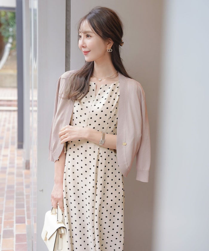 レディース/セレクト/カーディガン/羽織/ボレロ/ニット/薄手/軽羽織/長袖/冷房対策/日焼け対策/日除け/ホワイト/ピンク/ライトグレー/上品/シンプル