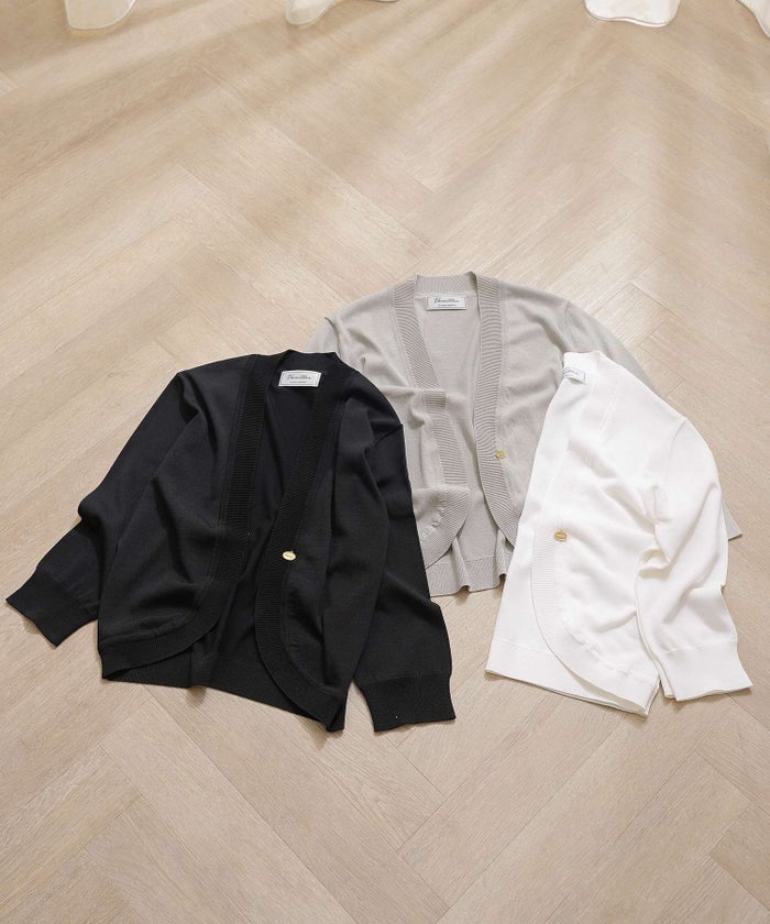 レディース/セレクト/カーディガン/羽織/ボレロ/ニット/薄手/軽羽織/長袖/冷房対策/日焼け対策/日除け/ホワイト/ピンク/ライトグレー/上品/シンプル