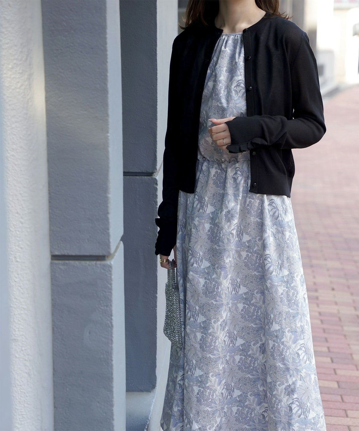 レディース/カーディガン/フリル/上品/きれいめ/洗える/指穴/冷房対策/ホワイト/グレー/ブラック/M