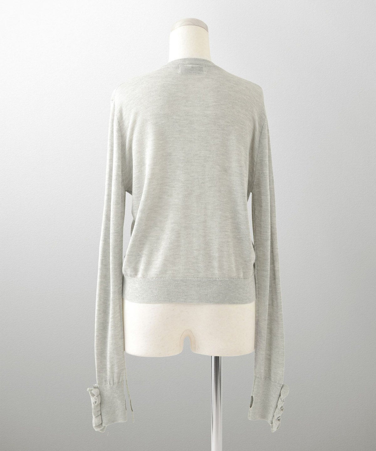 レディース/カーディガン/フリル/上品/きれいめ/洗える/指穴/冷房対策/ホワイト/グレー/ブラック/M