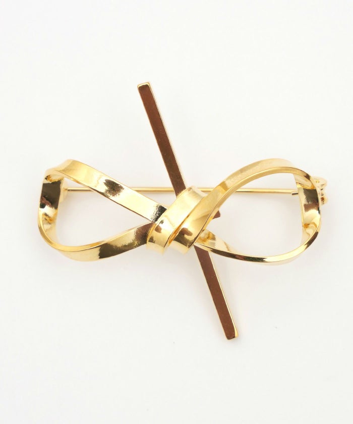 ツイスト リボン ブローチ Twist Ribbon Brooch オケージョン ワンポイント 真鍮 ツイスト リボン ブローチ Twist Ribbon Brooch （Liala）
