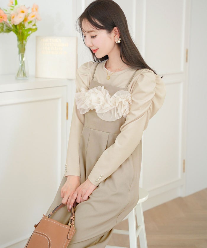 レディース/トップス/カットソー/シンプル/無地/ボーダー/マリン/カジュアル/伸縮/リブ/春/夏/秋/インナー/オフィスカジュアル/通勤/カジュアル/上品/エレガント/フェミニン/パワショル/長袖/8分袖