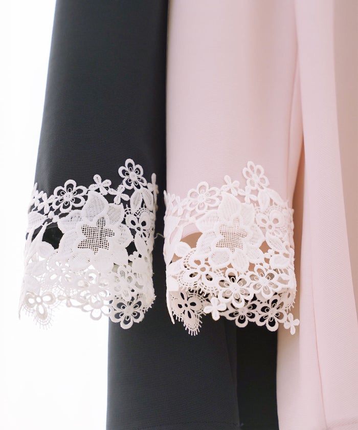 レディース トップス カットソー シンプル 無地 カジュアル 伸縮 リブ 春 秋 インナー オフィスカジュアル 通勤 カジュアル 上品 エレガント フェミニン パワショル 長袖 8分袖 レース 綺麗め オケージョン 授業参観 袖レース フロントファスナー 前あき 授乳 ママ フレア 