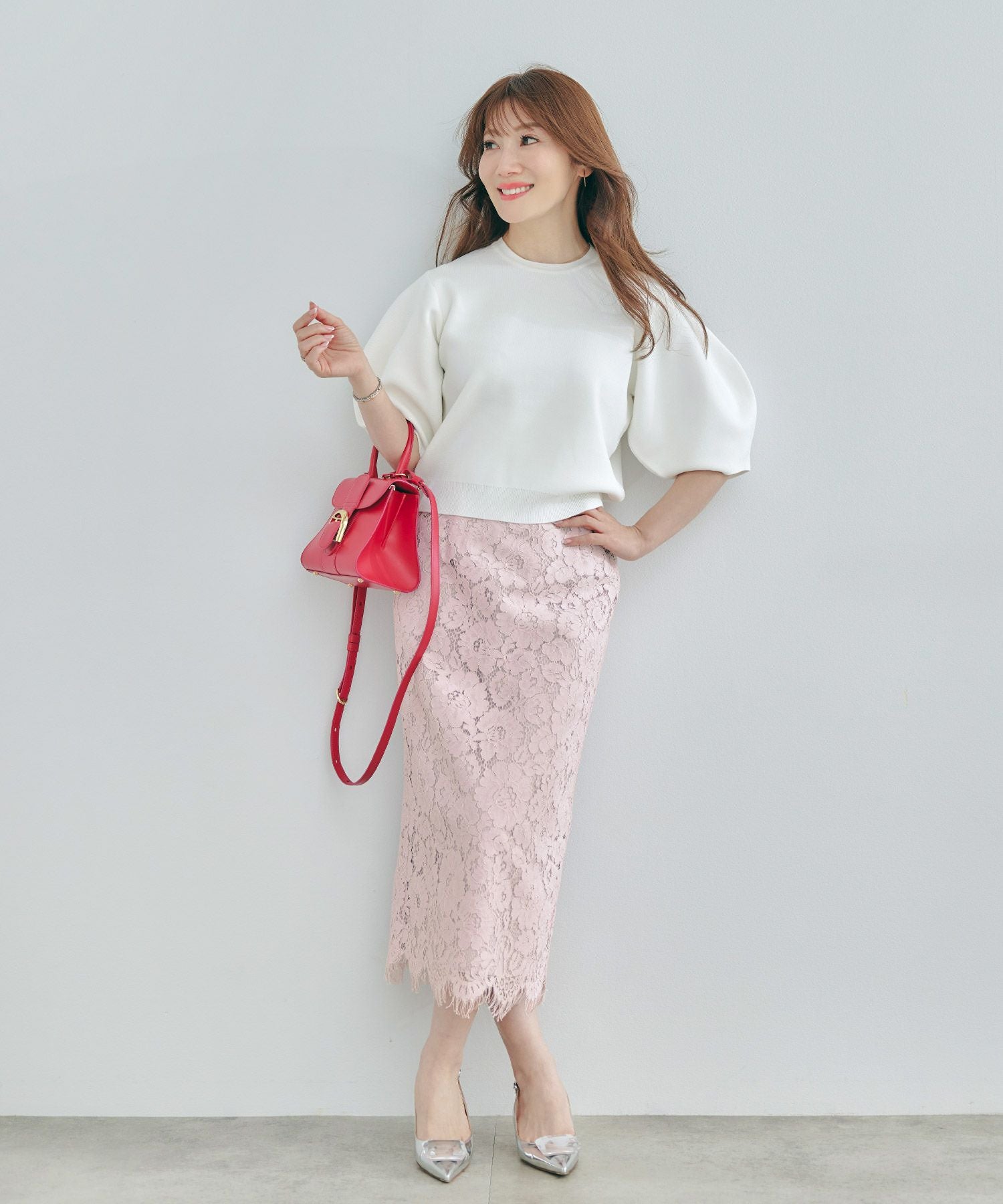 EarlyAutumn-SALE スカラップ レース タイト スカート Liala×PG 全3色