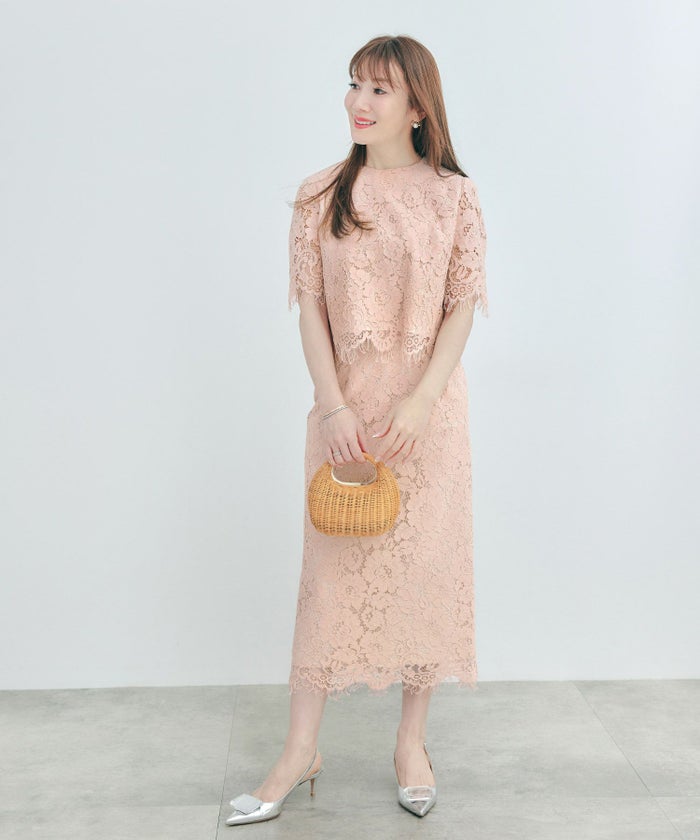 セットアップ対応可上品きれいめエレガントスカラップセレモニーフォーマルシアー春透け感フェミニンジョイントスペース