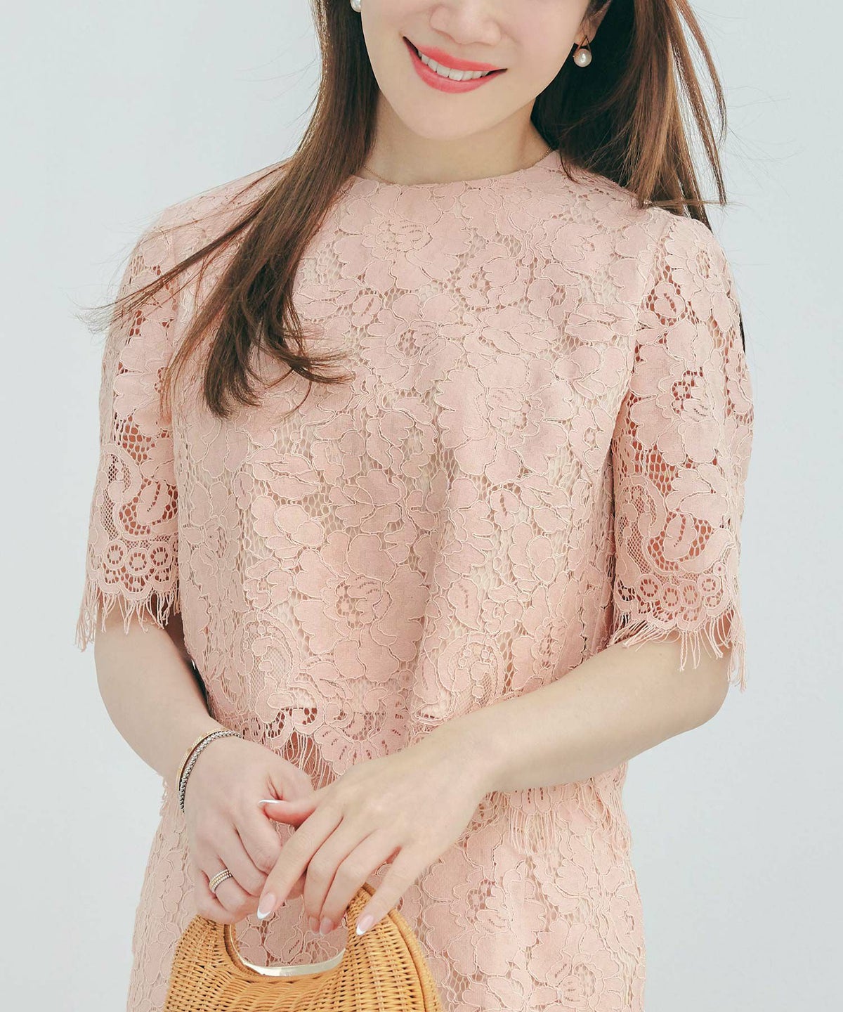 セットアップ対応可上品きれいめエレガントスカラップセレモニーフォーマルシアー春透け感フェミニンジョイントスペース