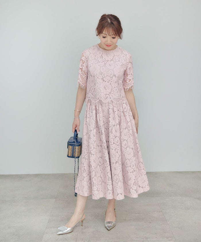 セットアップ対応可上品きれいめエレガントスカラップセレモニーフォーマルシアー春透け感フェミニンジョイントスペース