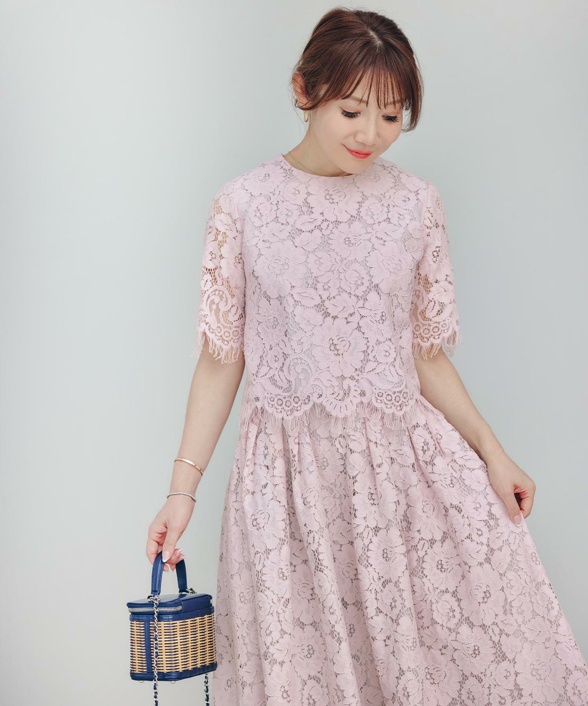 セットアップ対応可上品きれいめエレガントスカラップセレモニーフォーマルシアー春透け感フェミニンジョイントスペース