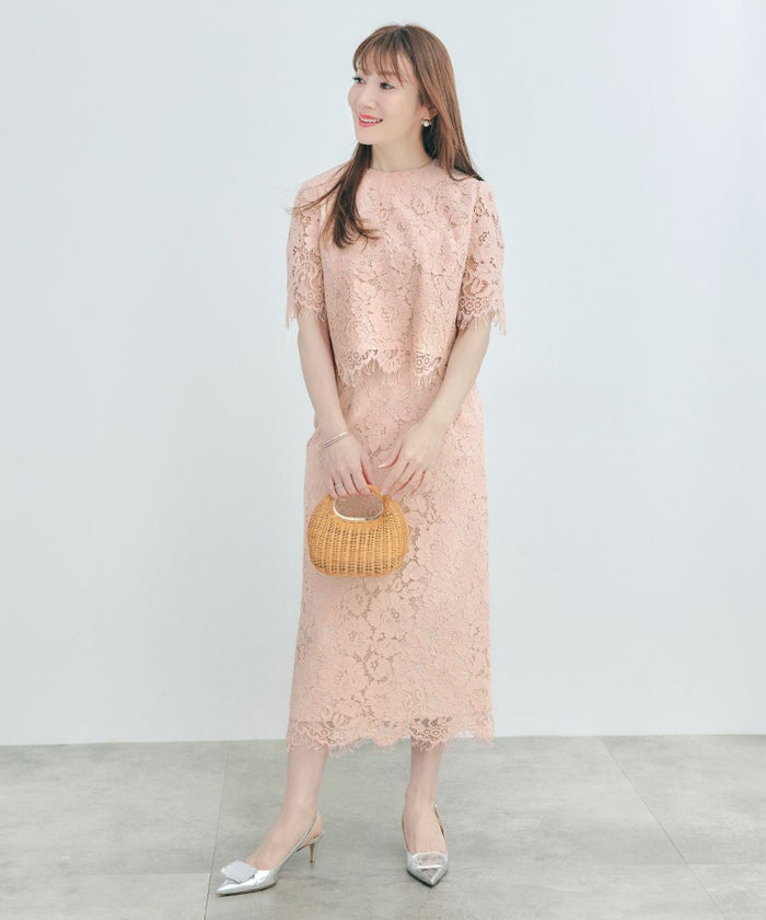 セットアップ対応可上品きれいめエレガントスカラップセレモニーフォーマルシアー春透け感フェミニンジョイントスペース