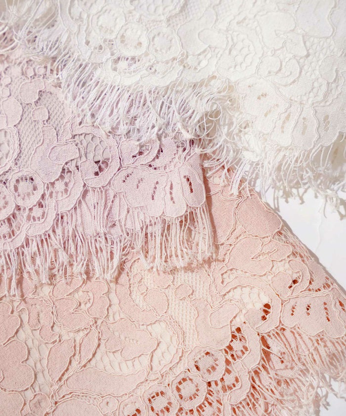 セットアップ対応可上品きれいめエレガントスカラップセレモニーフォーマルシアー春透け感フェミニンジョイントスペース