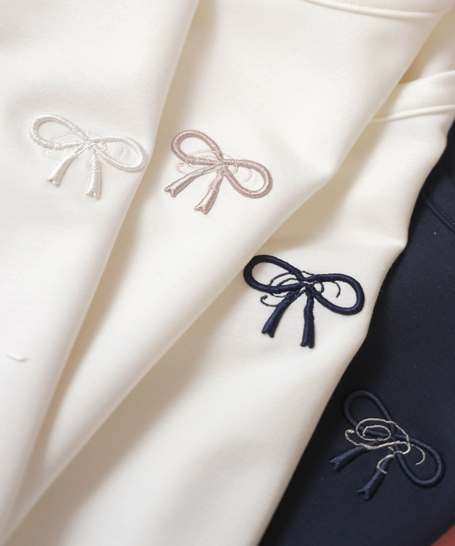 リボン＆Rロゴ 刺繍 Tシャツ le reve vaniller 全4色｜lvn511-2005【3