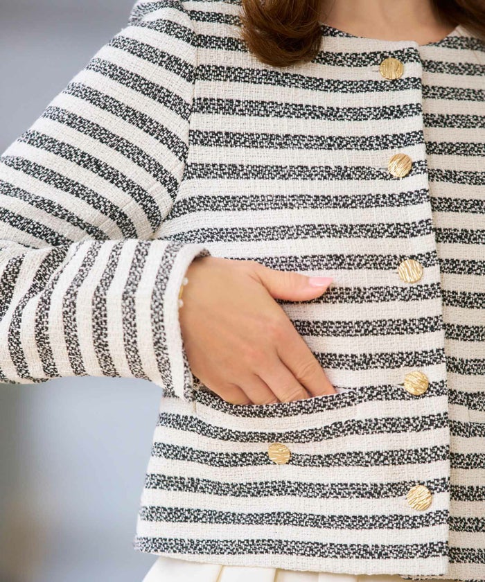 セレクトアウター春白黒かわいいオフィス大人長袖ライトジャケットレディーストップスノーカラージョイントスペース