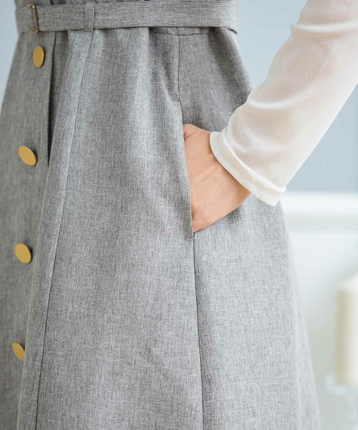 セレクトジレワンピースレディーストップステーラードきれいめオフィス春夏大人紺色ロングジョイントスペース