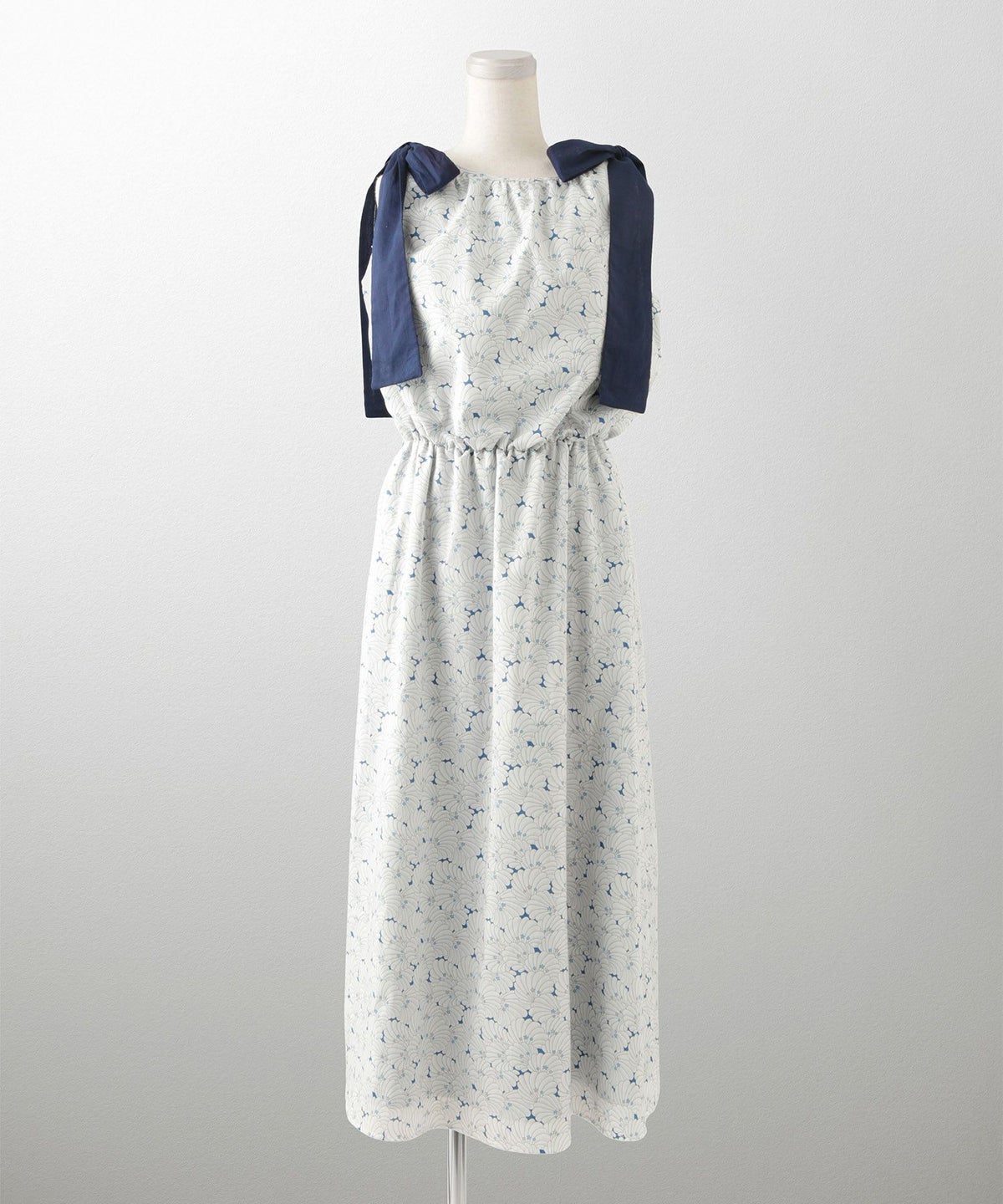 レディース/ワンピース/リゾート/ロングワンピース/リボンショルダー/ノースリーブ/シェル柄/花柄/S/M