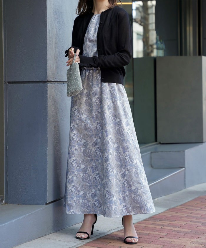 レディース/ワンピース/リゾート/ロングワンピース/リボンショルダー/ノースリーブ/シェル柄/花柄/S/M