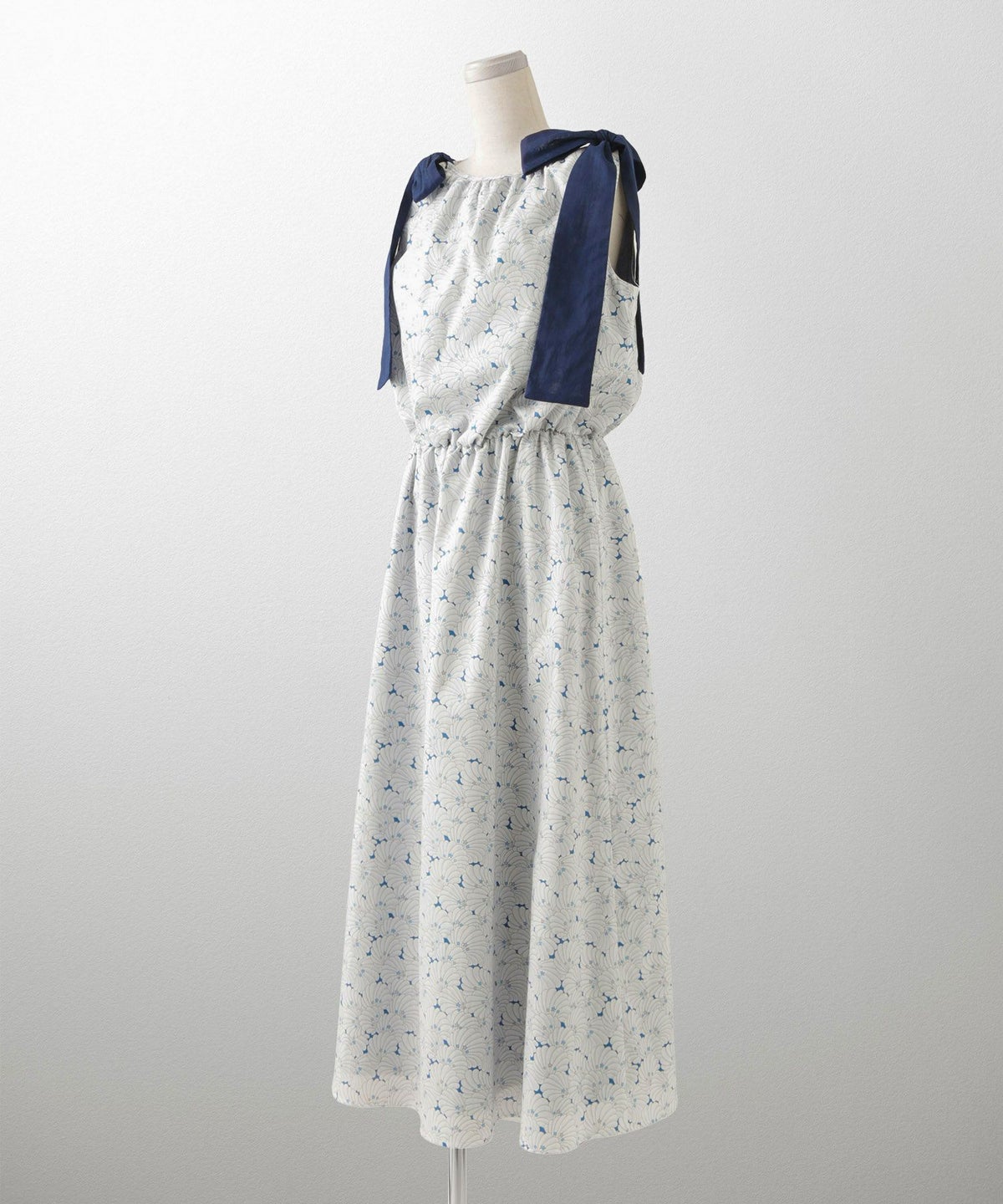 レディース/ワンピース/リゾート/ロングワンピース/リボンショルダー/ノースリーブ/シェル柄/花柄/S/M