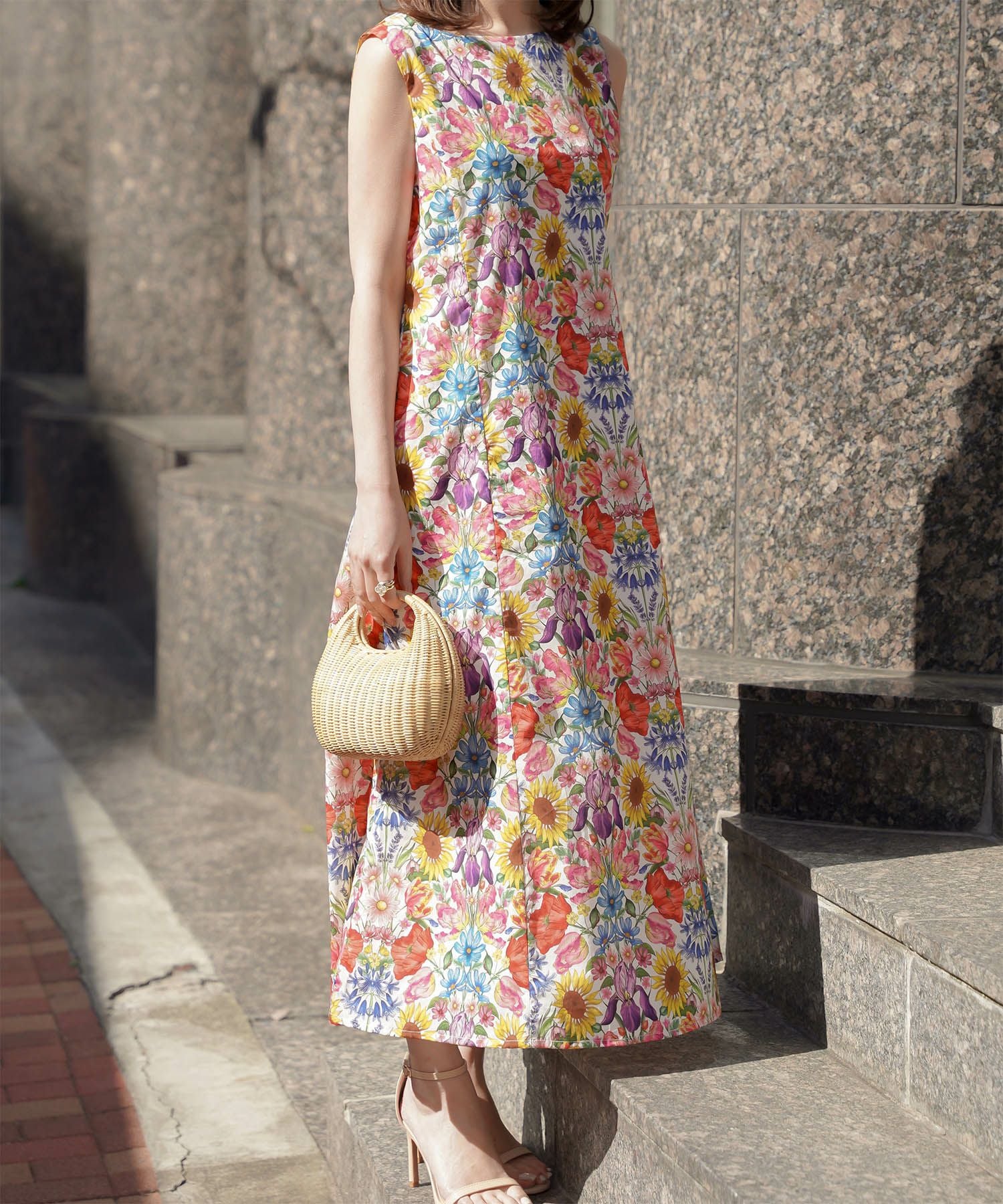 Aライン リゾート ワンピース Made with Liberty Fabric HUIT 全2色