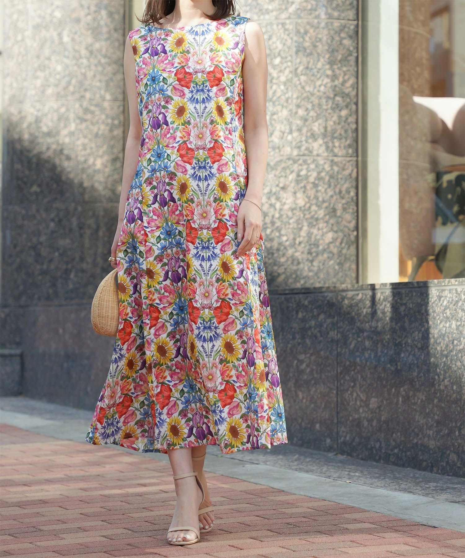 Aライン リゾート ワンピース Made with Liberty Fabric HUIT 全2色