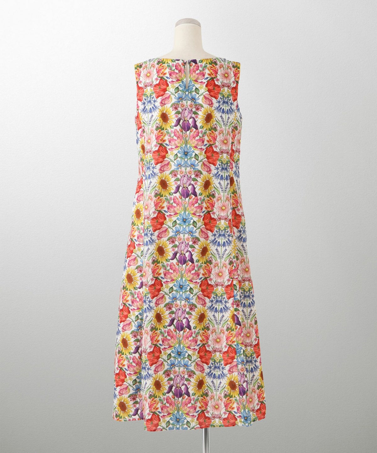 レディース ロングワンピース リゾート 花柄 リバティ柄 ノースリーブ/ミックス/イエロー/S/M