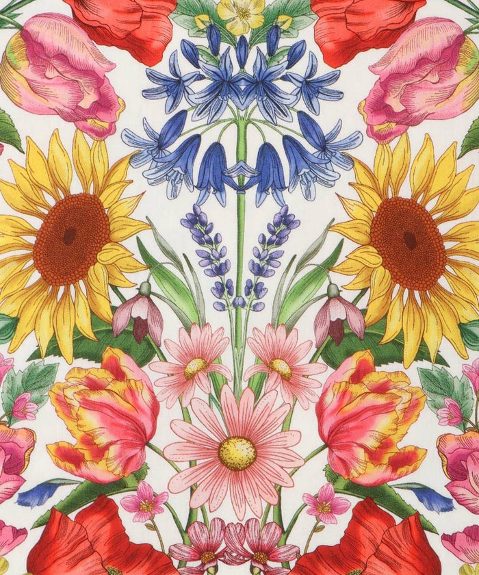 レディース ロングワンピース リゾート 花柄 リバティ柄 ノースリーブ/ミックス/イエロー/S/M