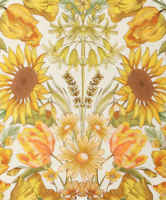 レディース ロングワンピース リゾート 花柄 リバティ柄 ノースリーブ/ミックス/イエロー/S/M