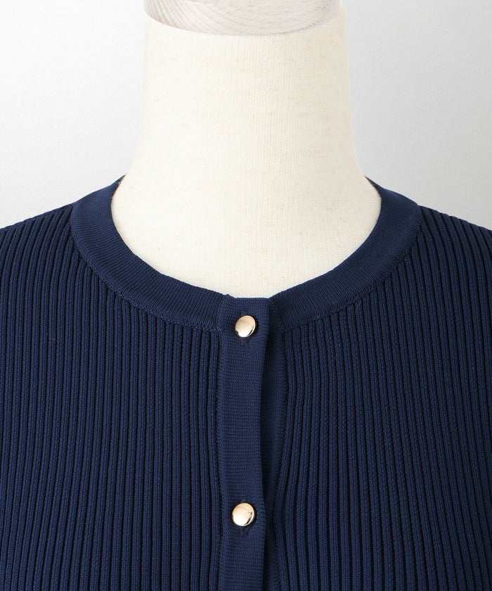 レディース 半袖 サマーニット セットアップ きれいめ 洗える ホワイト ネイビー ブラック M ペプラム 半袖