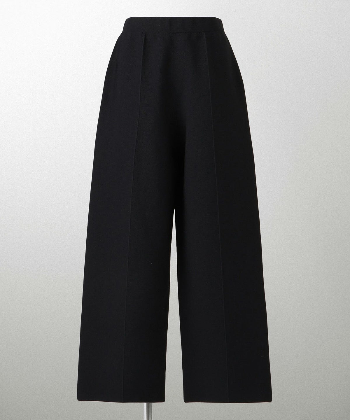 レディース パンツ サマーニット セットアップ きれいめ 洗える ホワイト ネイビー ブラック M ワイド センタープレス