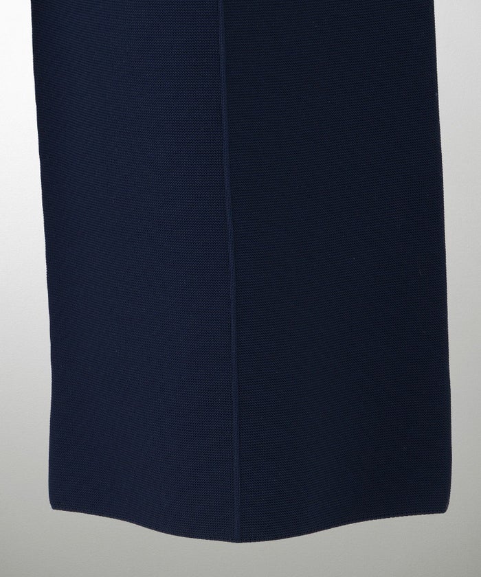 レディース パンツ サマーニット セットアップ きれいめ 洗える ホワイト ネイビー ブラック M ワイド センタープレス