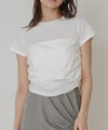 フィットTシャツ コンパクトT 半袖トップス きれいめカジュアル 着回し 細見え 華奢見え 韓国風 モード 通勤 デイリー 夏コーデ キノザケイ
