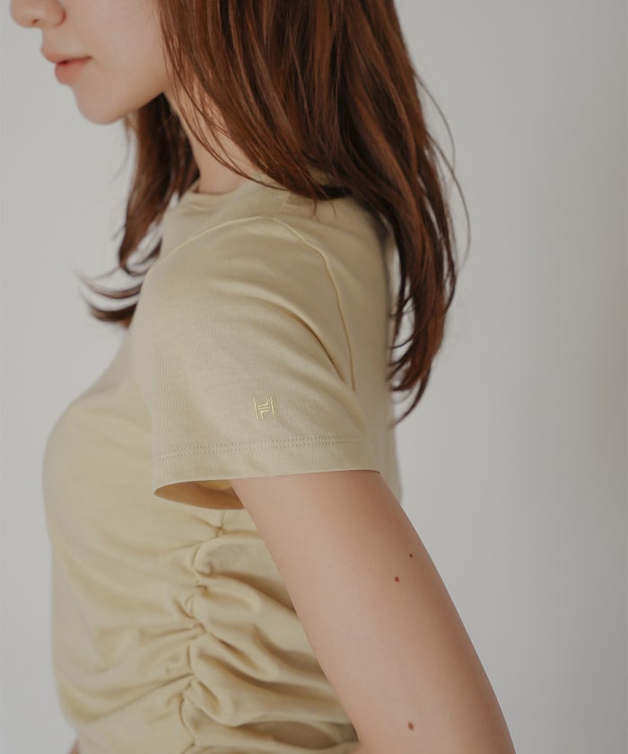 フィットTシャツ コンパクトT 半袖トップス きれいめカジュアル 着回し 細見え 華奢見え 韓国風 モード 通勤 デイリー 夏コーデ キノザケイ