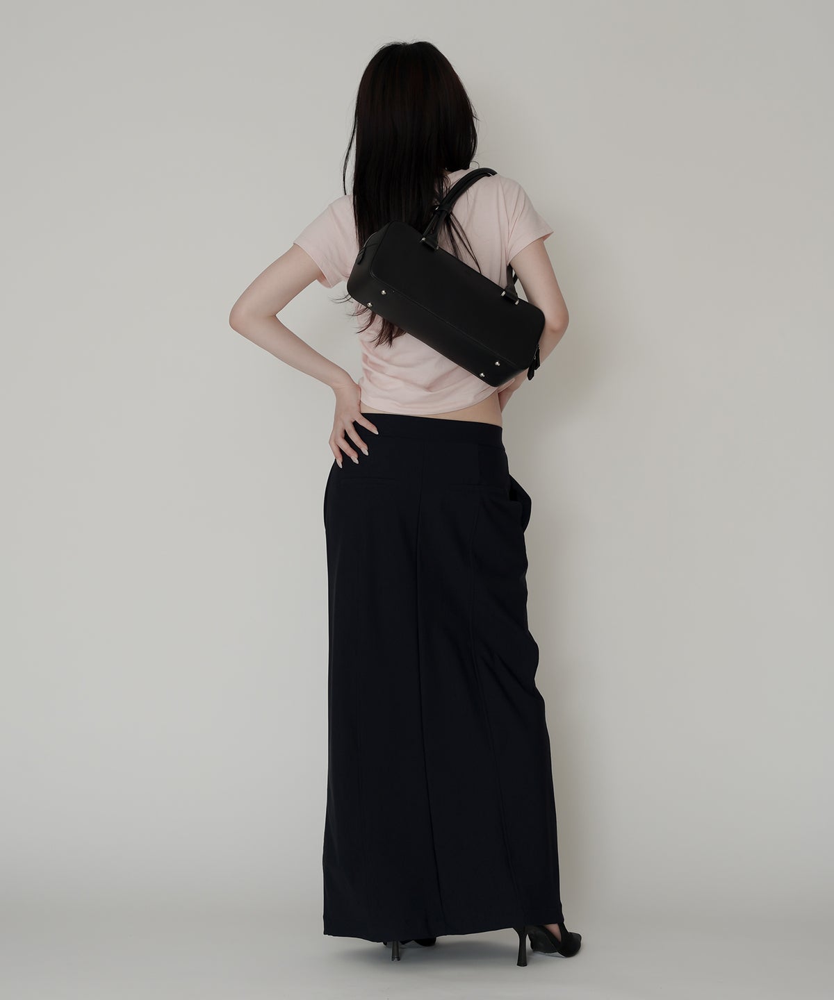 フィットTシャツ コンパクトT 半袖トップス きれいめカジュアル 着回し 細見え 華奢見え 韓国風 モード 通勤 デイリー 夏コーデ キノザケイ