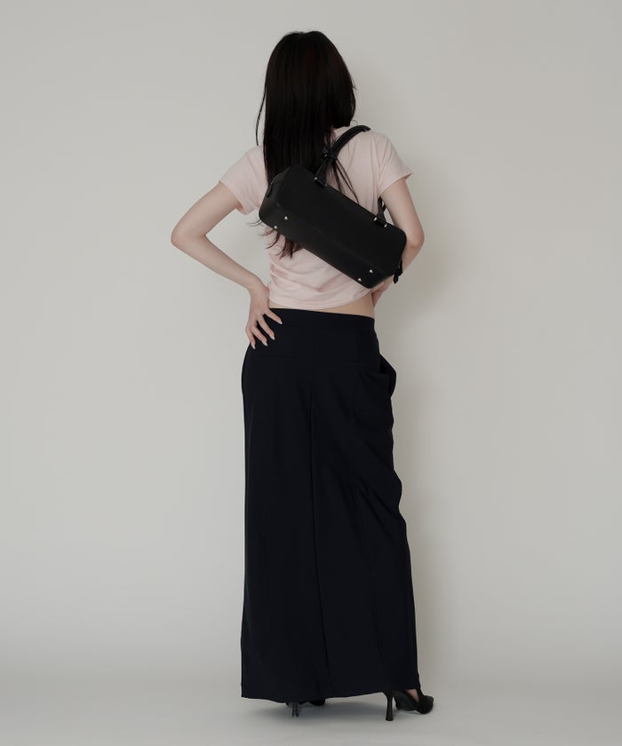 フィットTシャツ コンパクトT 半袖トップス きれいめカジュアル 着回し 細見え 華奢見え 韓国風 モード 通勤 デイリー 夏コーデ キノザケイ