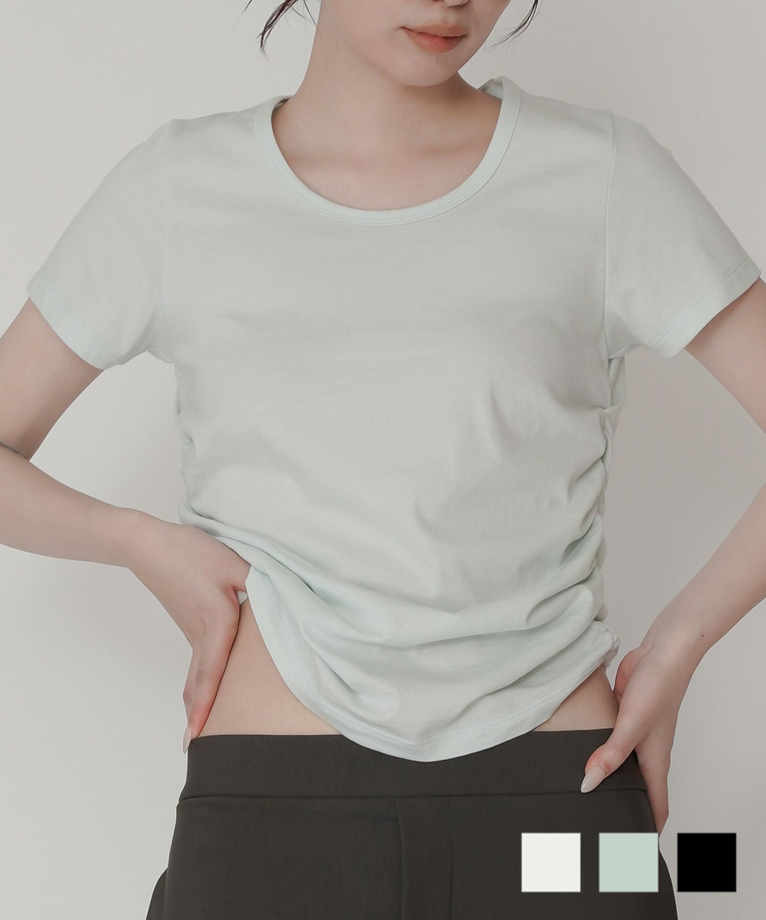 6/下旬頃発送予定！ラウンドネック フィット 刺繍 Tシャツ KINO THE