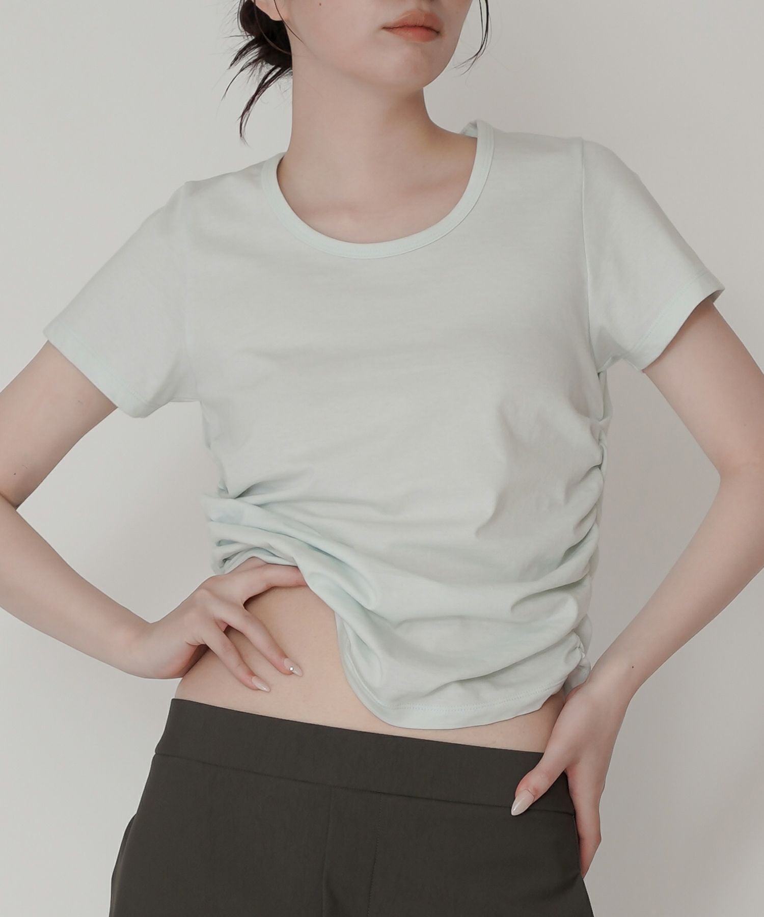 ラウンドネック フィット 刺繍 Tシャツ KINO THE KEI 全3色｜ktk521
