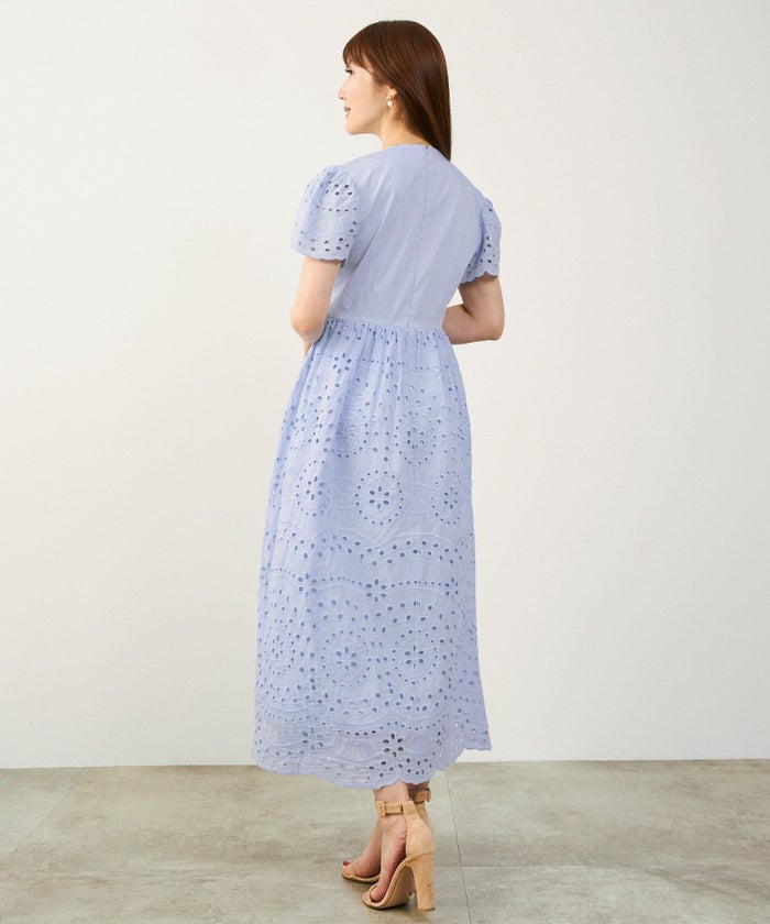 手洗い可Vネックレースおしゃれフェミニンナチュラル上品大人可愛いきれいめ夏ジョイントスペース