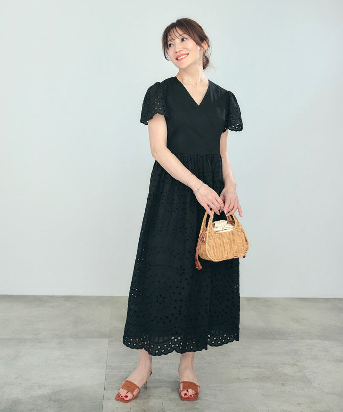 手洗い可Vネックレースおしゃれフェミニンナチュラル上品大人可愛いきれいめ夏ジョイントスペース