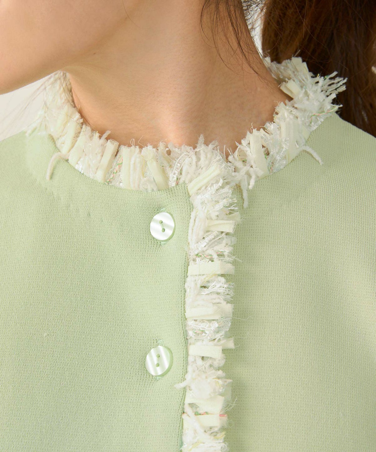 手洗い可体型カバーオフィスラウンドネックパフ袖おしゃれフェミニン上品大人可愛いきれいめシンプルカジュアルジョイントスペース