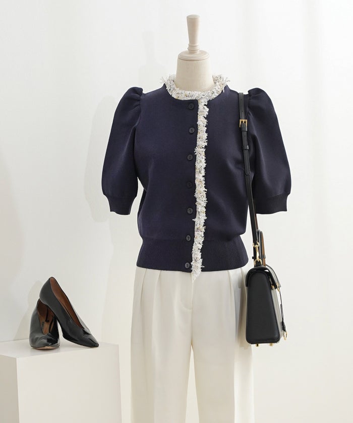 新色追加 手洗い可 オフィス パフ袖 おしゃれ フェミニン 上品 大人可愛い きれいめ シンプル カジュアル ジョイントスペース