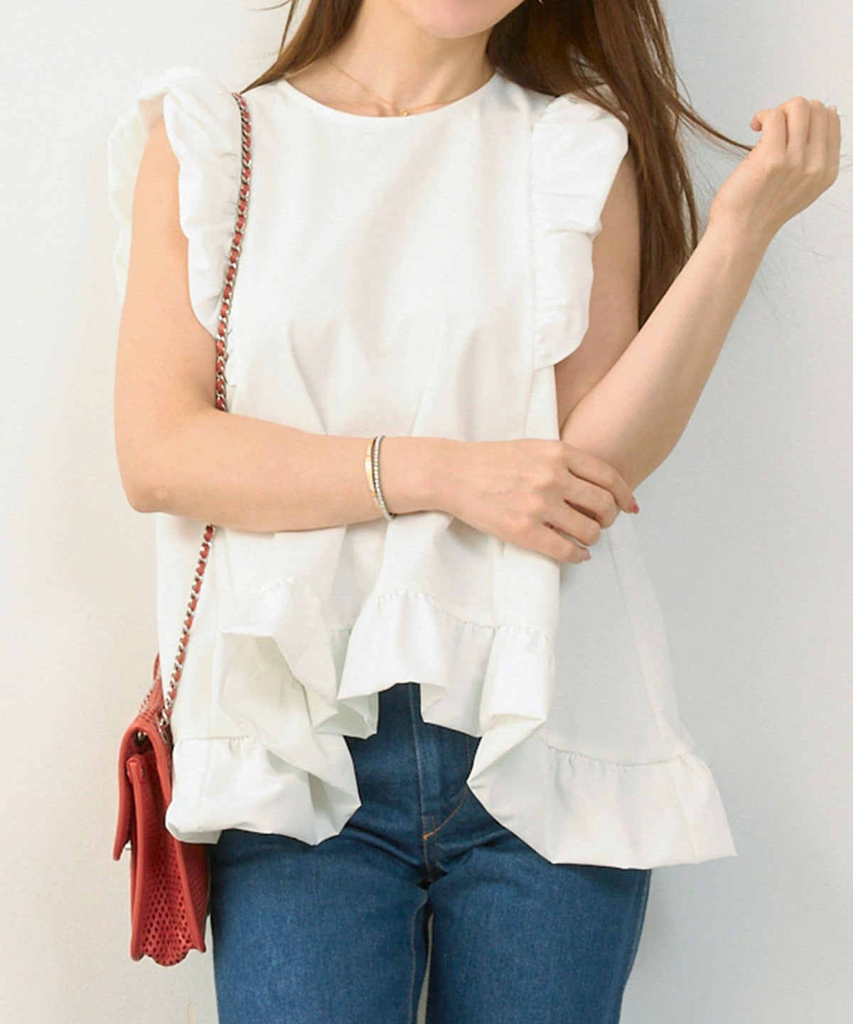 手洗い可おしゃれノースリーブイレヘムフェミニンナチュラルカジュアル上品大人可愛いきれいめ体型カバー夏ジョイントスペース