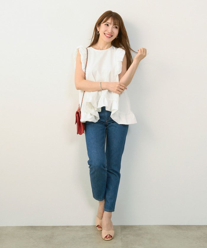 手洗い可おしゃれノースリーブイレヘムフェミニンナチュラルカジュアル上品大人可愛いきれいめ体型カバー夏ジョイントスペース