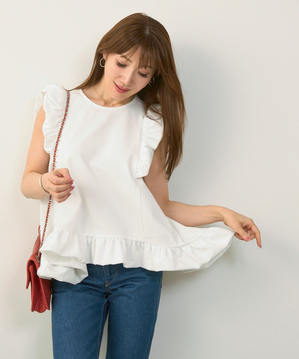 手洗い可おしゃれノースリーブイレヘムフェミニンナチュラルカジュアル上品大人可愛いきれいめ体型カバー夏ジョイントスペース