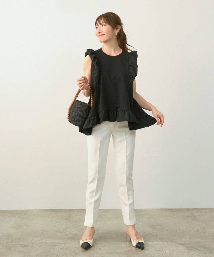 手洗い可おしゃれノースリーブイレヘムフェミニンナチュラルカジュアル上品大人可愛いきれいめ体型カバー夏ジョイントスペース